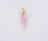 18K Gold Filled Colorful Enamel Lighting Bolt Charm Pendant, CP1524